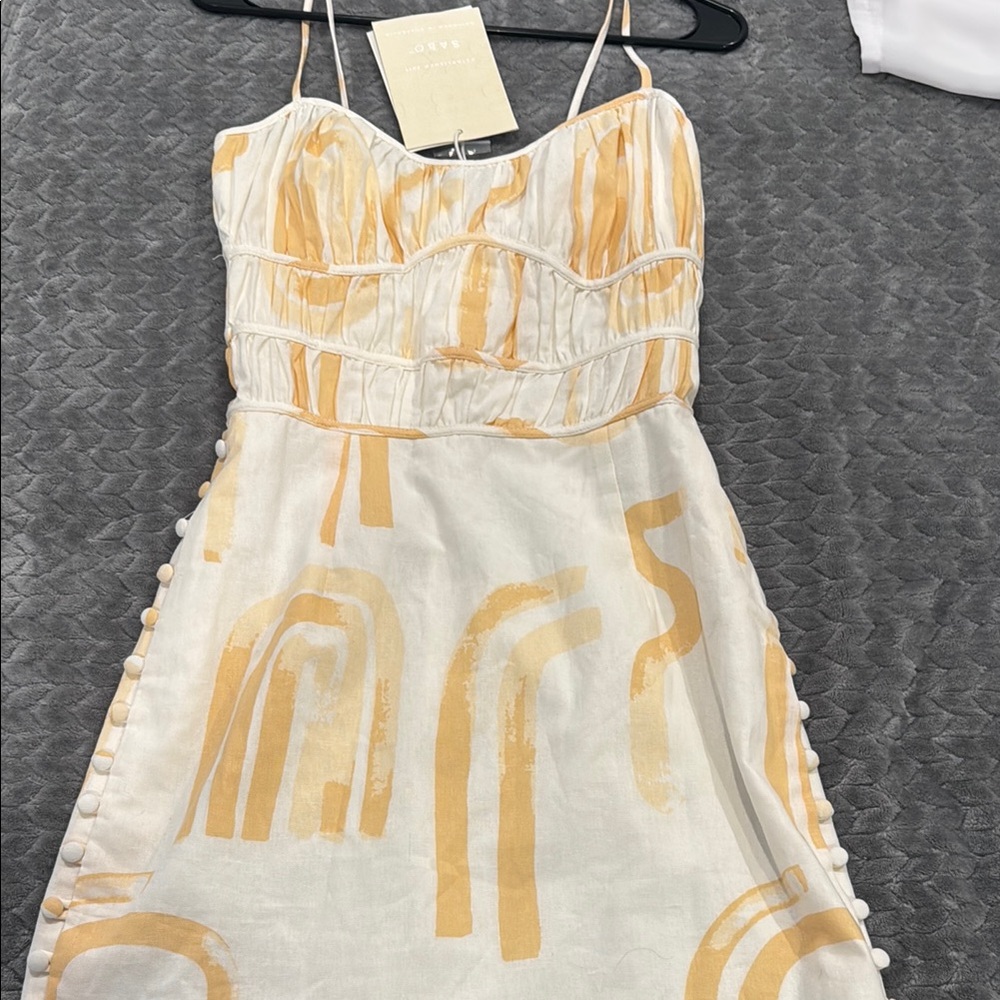 Sabo Skirt White and Orange Dress